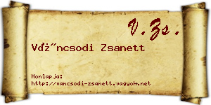 Váncsodi Zsanett névjegykártya